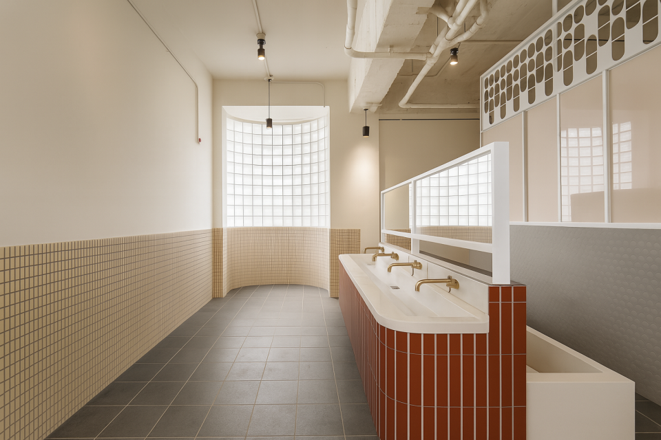 波光轉轉__童趣的校園廁所營造